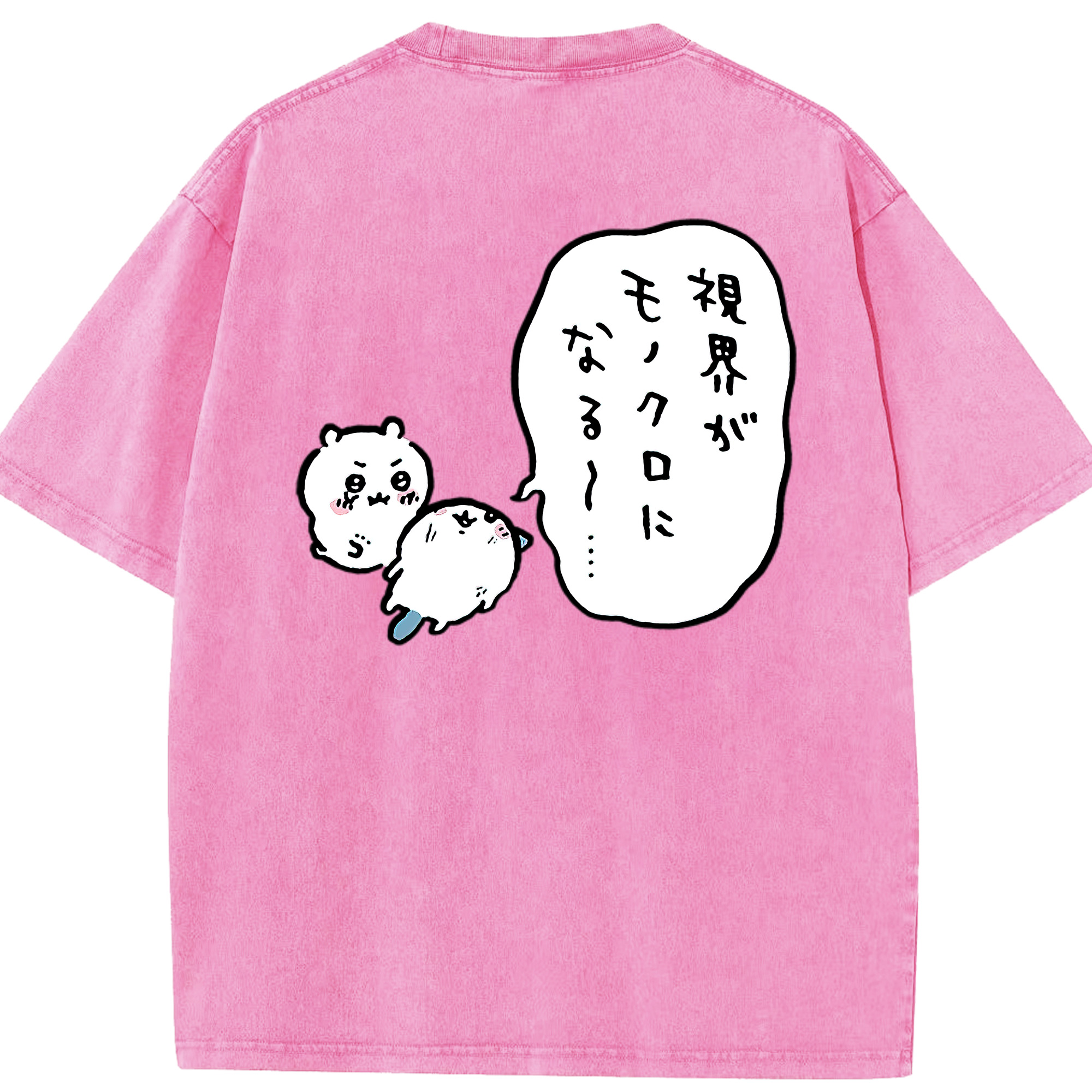 （画像用） ちいかわ ちいかわ Chii-kawa chiikawa 綿100% ヴィンテージ風 半袖Tシャツ（背面プリント）